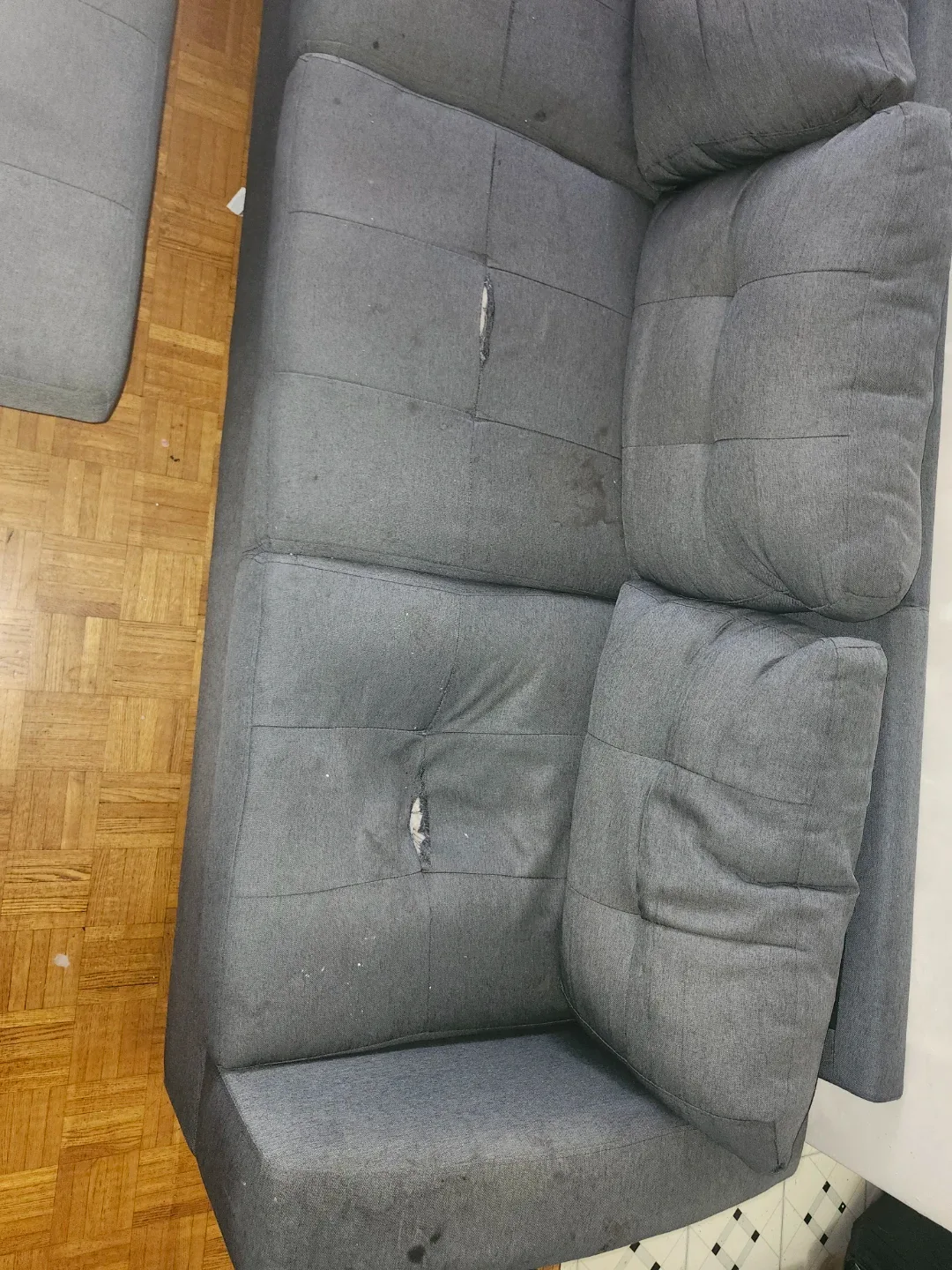 Grey Sectional Sofa with Ottoman
