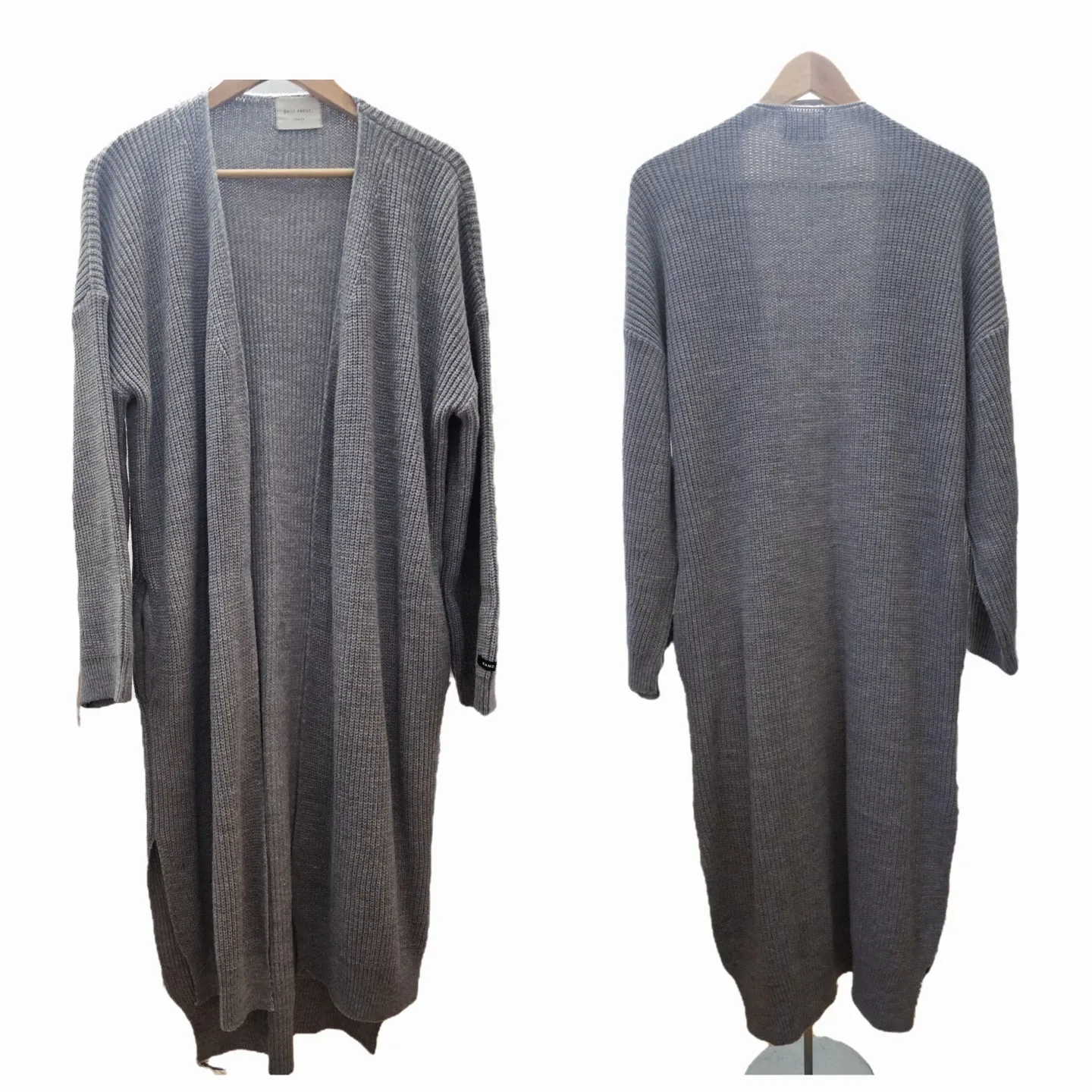 Grey Knit Cardigan with pockets