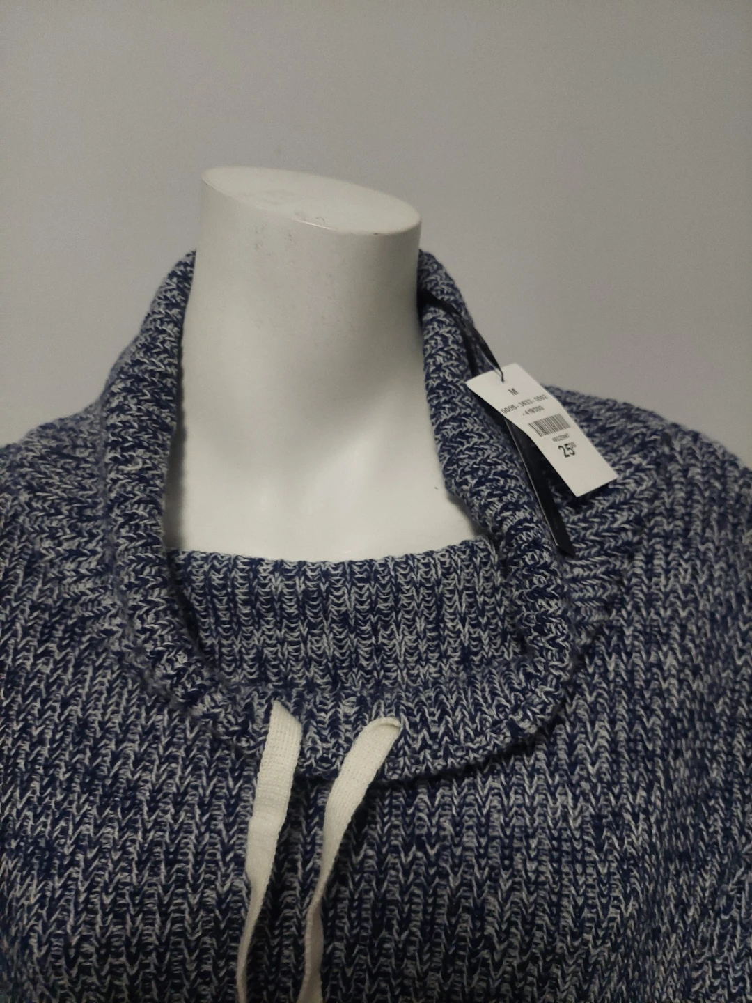 NEW - Seduction Blue & White Cowl Neck Sweater - Size M - photo 2