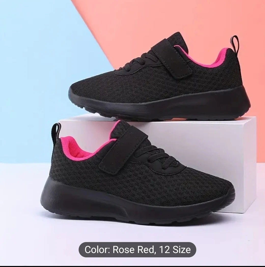 Brand new Black & Rose Red Kids Sneakers - Size 6.5 - photo 2