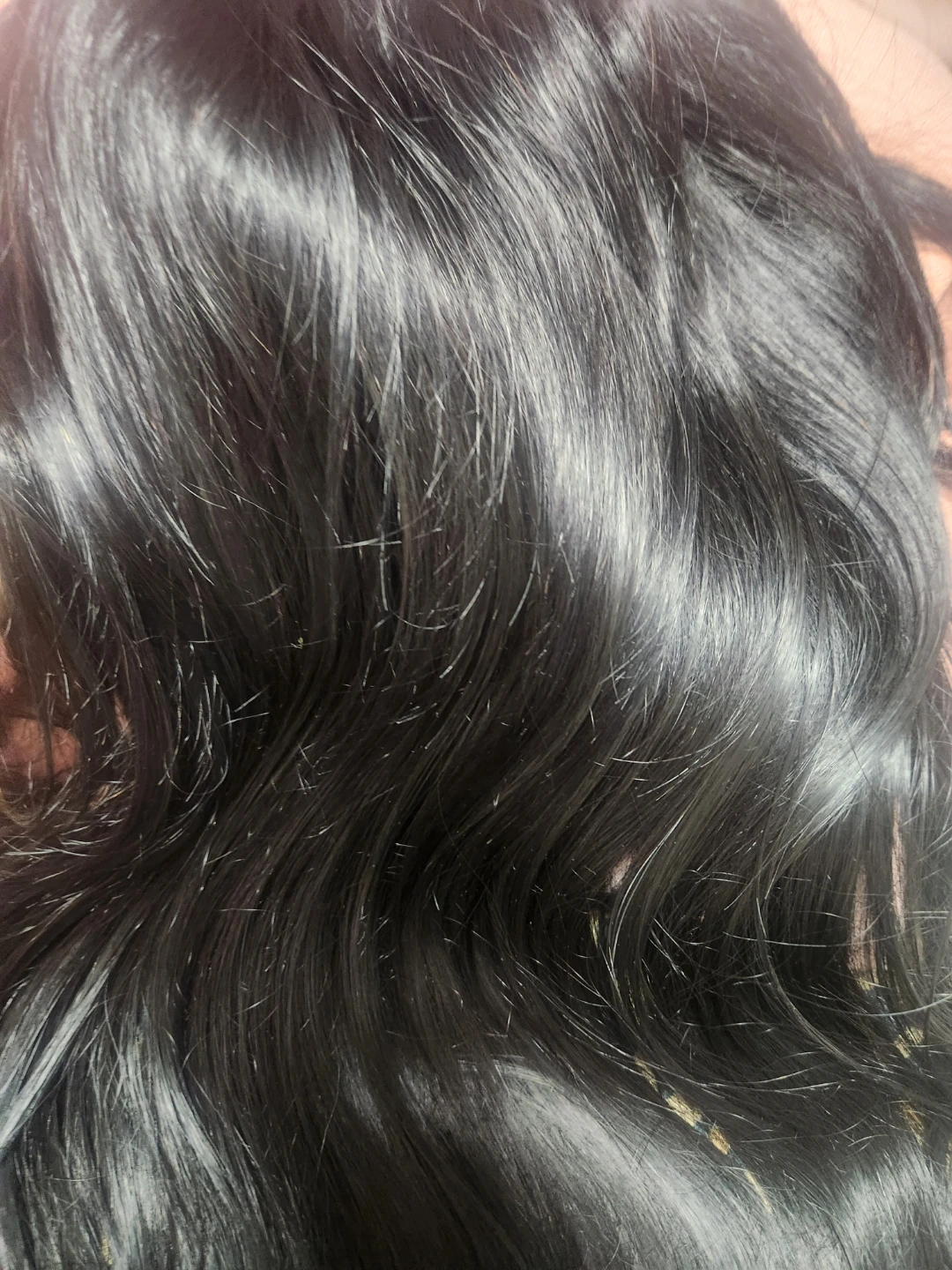 30" long human hair Black Wig - photo 2