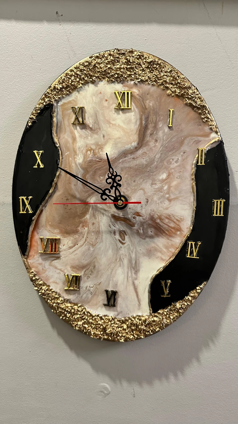Handmade Resin Wall Clock - photo 2