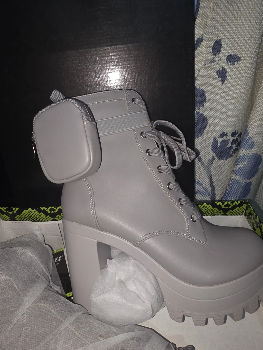 Cape Robbin Monik Grey Platform Boots - Size 8 - photo 3