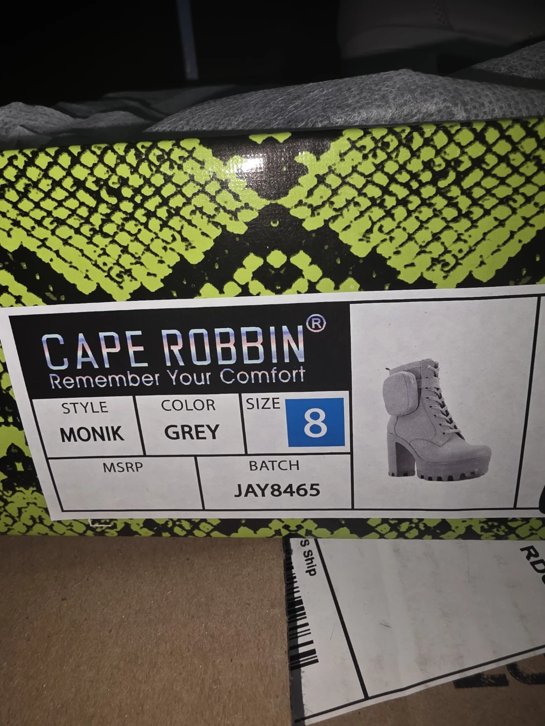Cape Robbin Monik Grey Platform Boots - Size 8 - photo 4