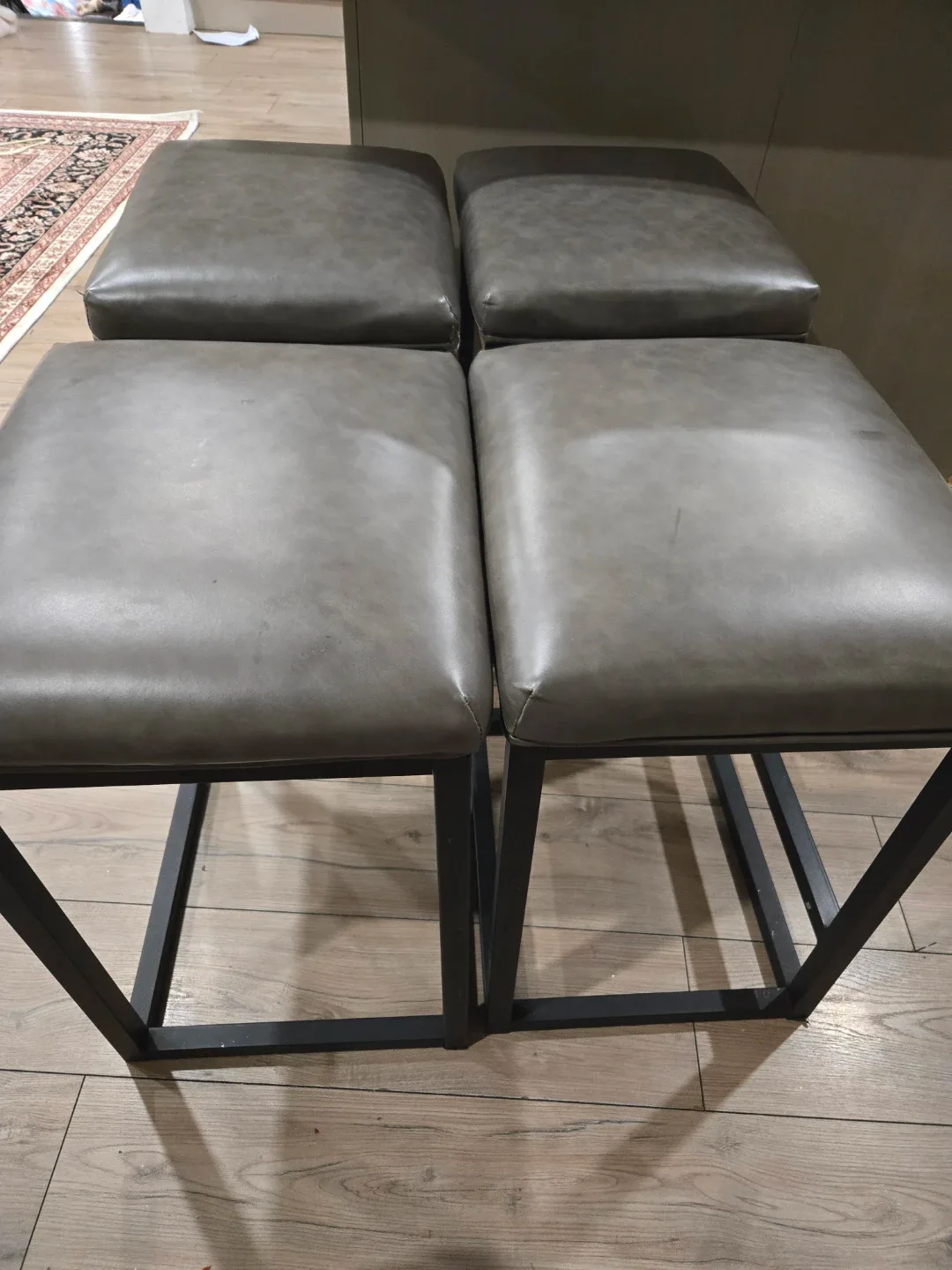 Set of 4 Grey Bar Stools