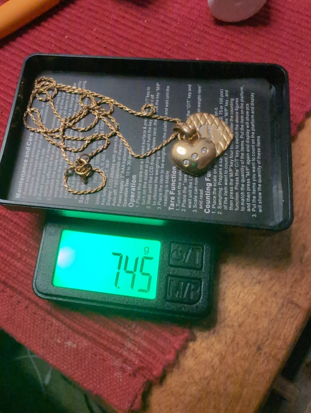 18K Gold Heart Pendant and Necklace -  18inches - photo 3