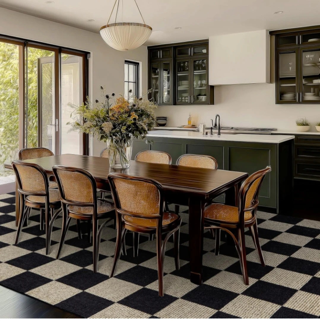 Black and Beige Checkered Area Rug | Brand New Box Pack - photo 4