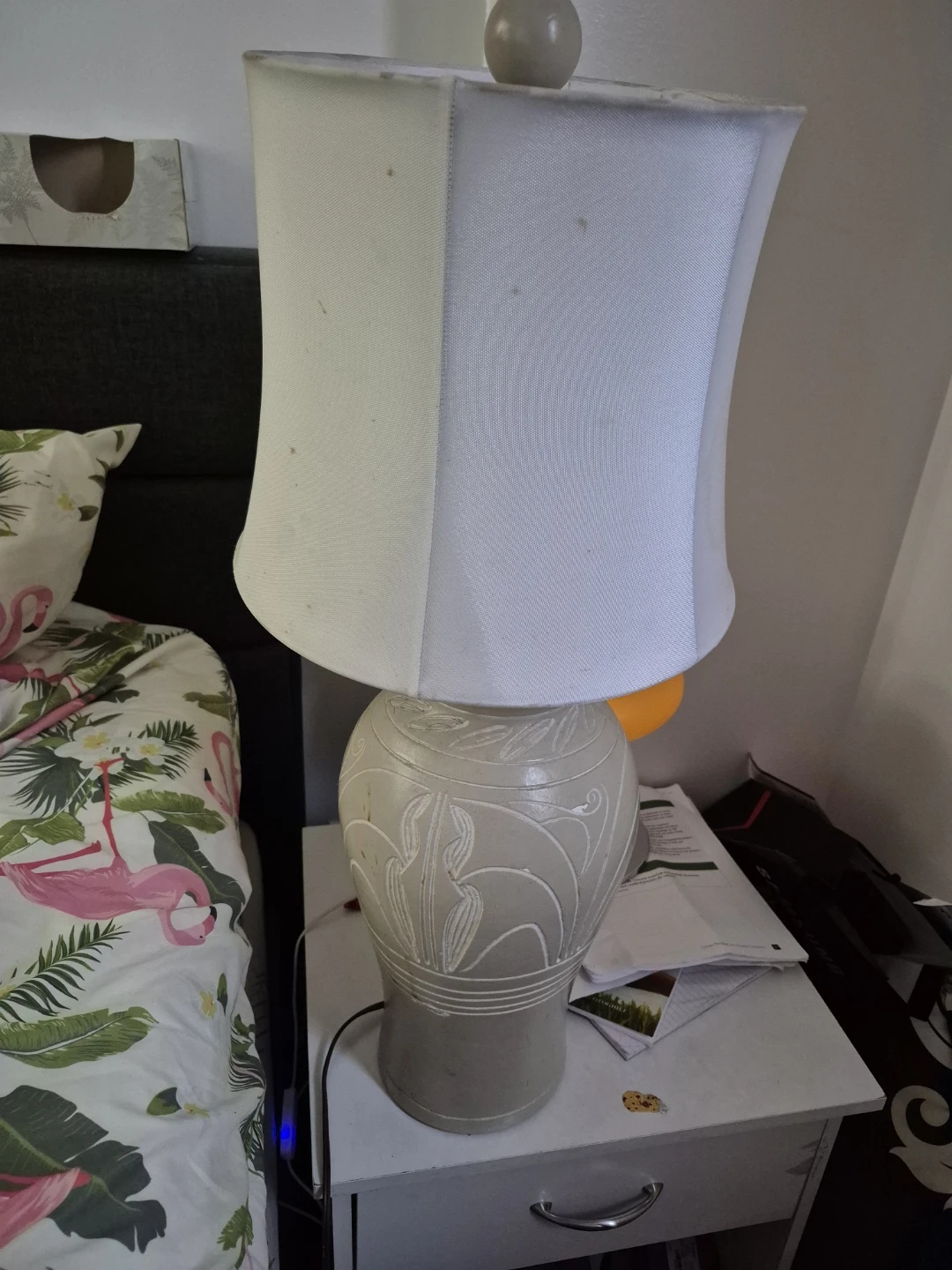 Table Lamp with Floral Design