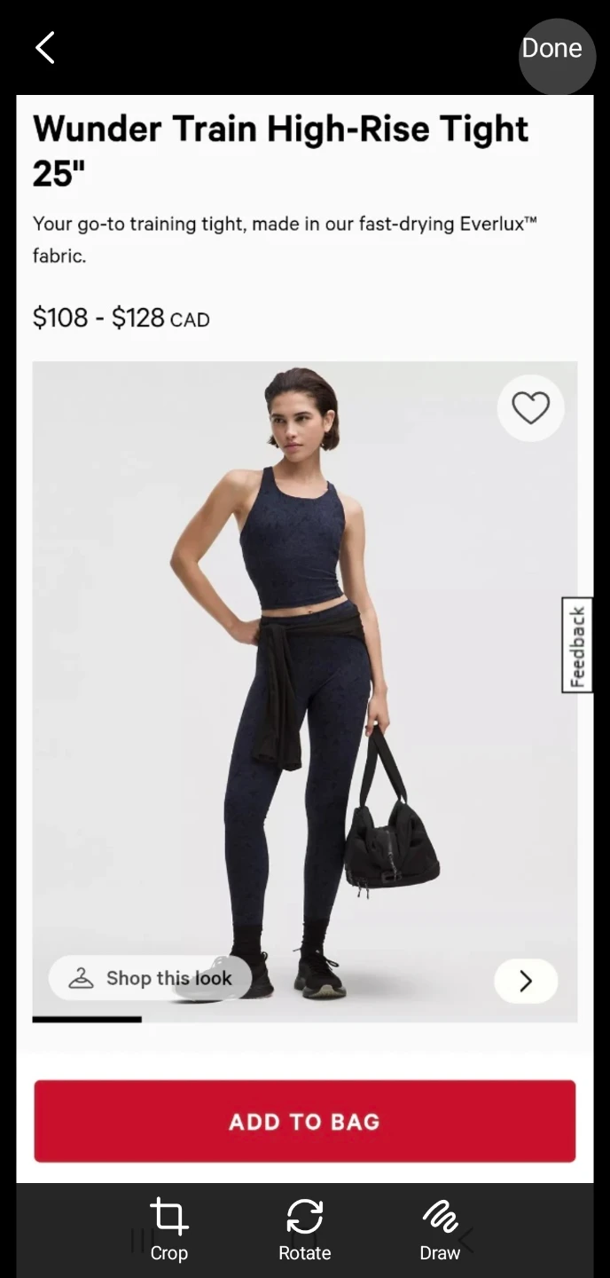 Lululemon Wunder leggings 25" size 4 - photo 2