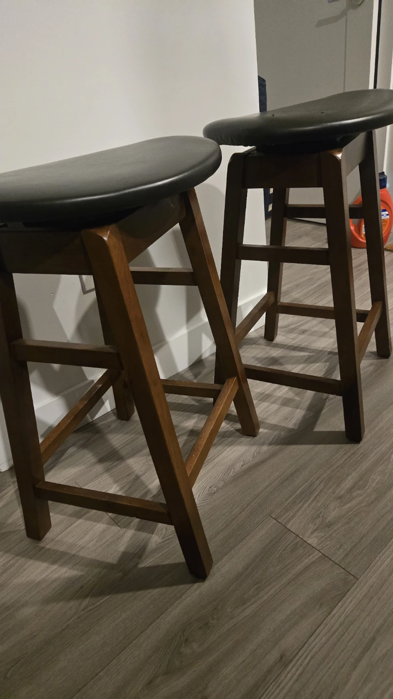 Set of 2 Counter Height Swivel Stools- Black