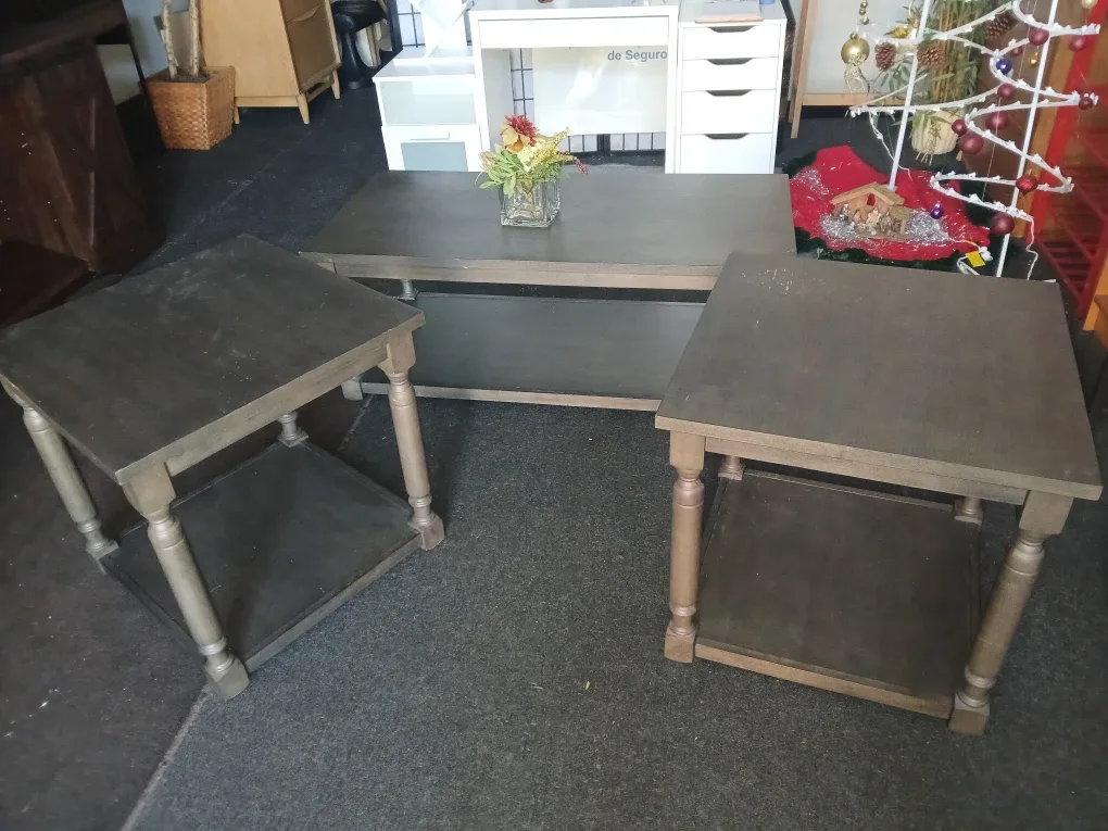 Coffee table and 2 side tables
