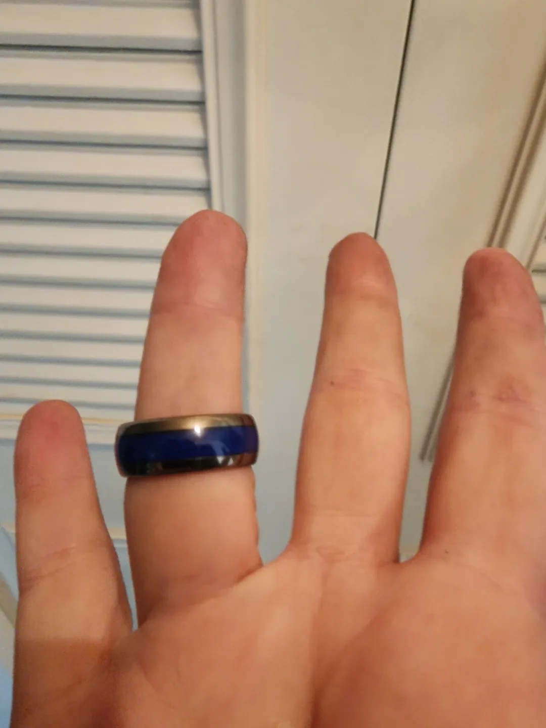 Blue and Silver Ring