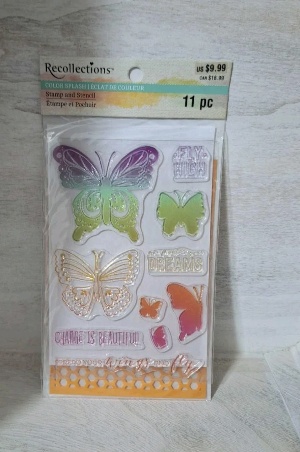Recollections Color Splash Stamp & Stencil Set - NEW