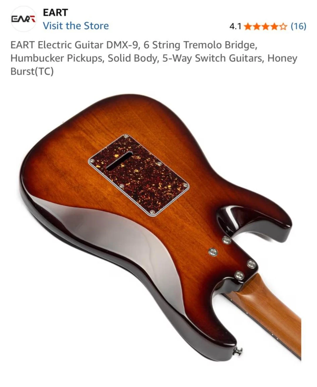 EART DMX-9 Honey Burst Electric Guitar - photo 3