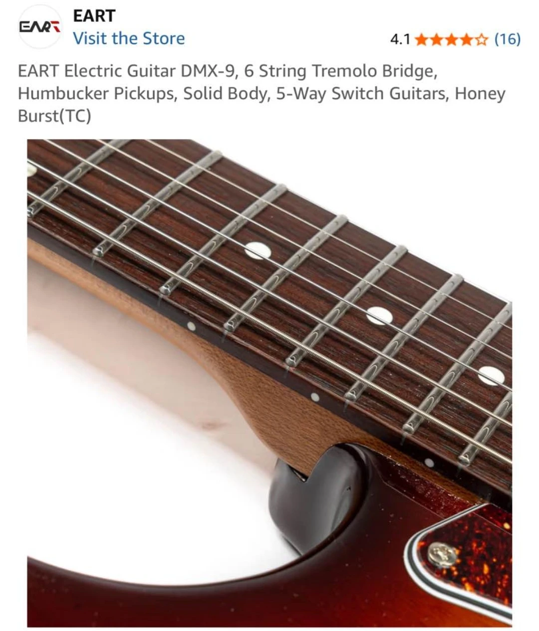 EART DMX-9 Honey Burst Electric Guitar - photo 4