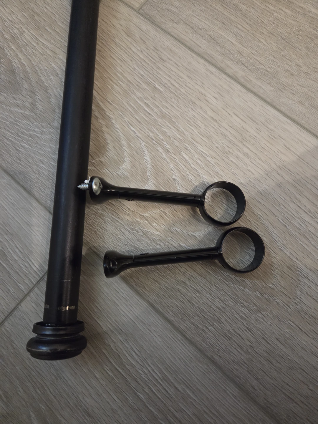 Black Curtain Rod with Brackets - photo 2