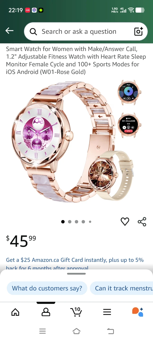 New Smart Watch - Silver & Oyster shell