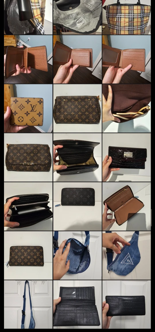 Burberry Tote, Louis Vuitton & Guess Wallets