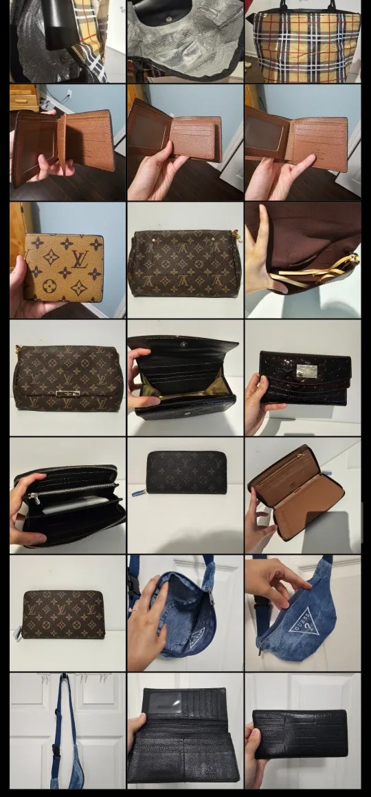Burberry Tote, Louis Vuitton & Guess Wallets