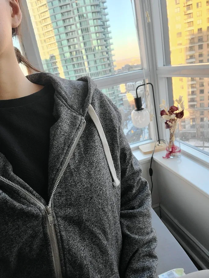 H&M Divided Grey Zip-Up Hoodie - Size M