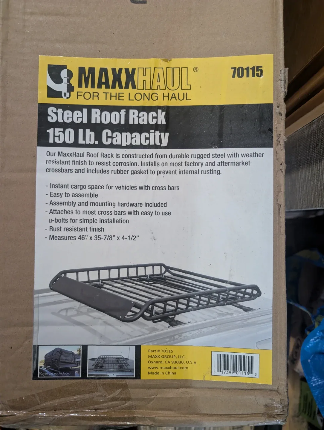 MaxxHaul Steel Roof Rack - 150 lb Capacity