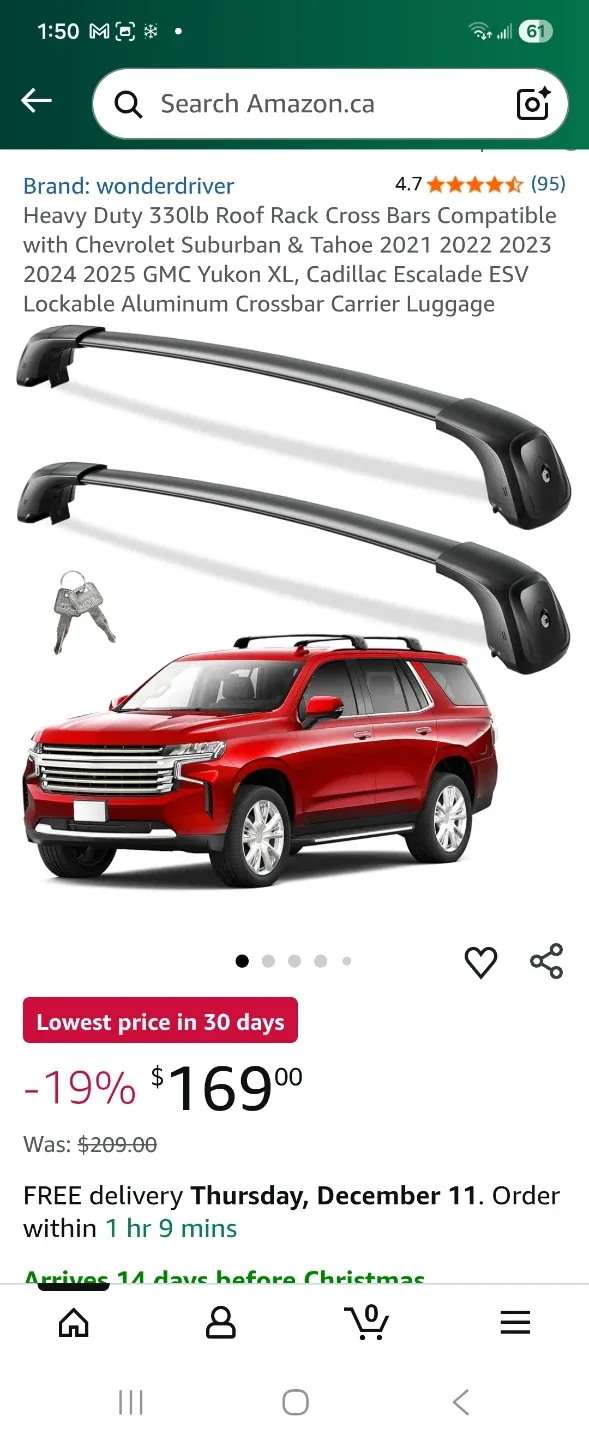Roof Rack Cross Bars Compatible with Chevrolet Suburban & Tahoe image indicator(7)