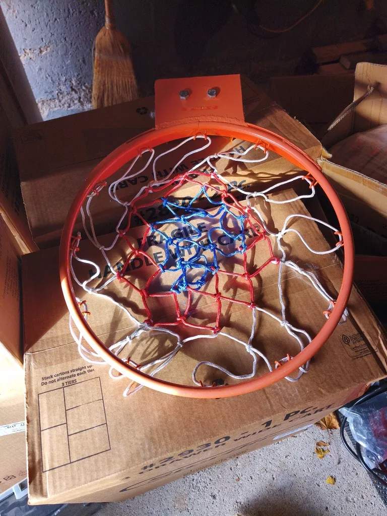 Orange Bolt-on Basketball Hoop with Mesh