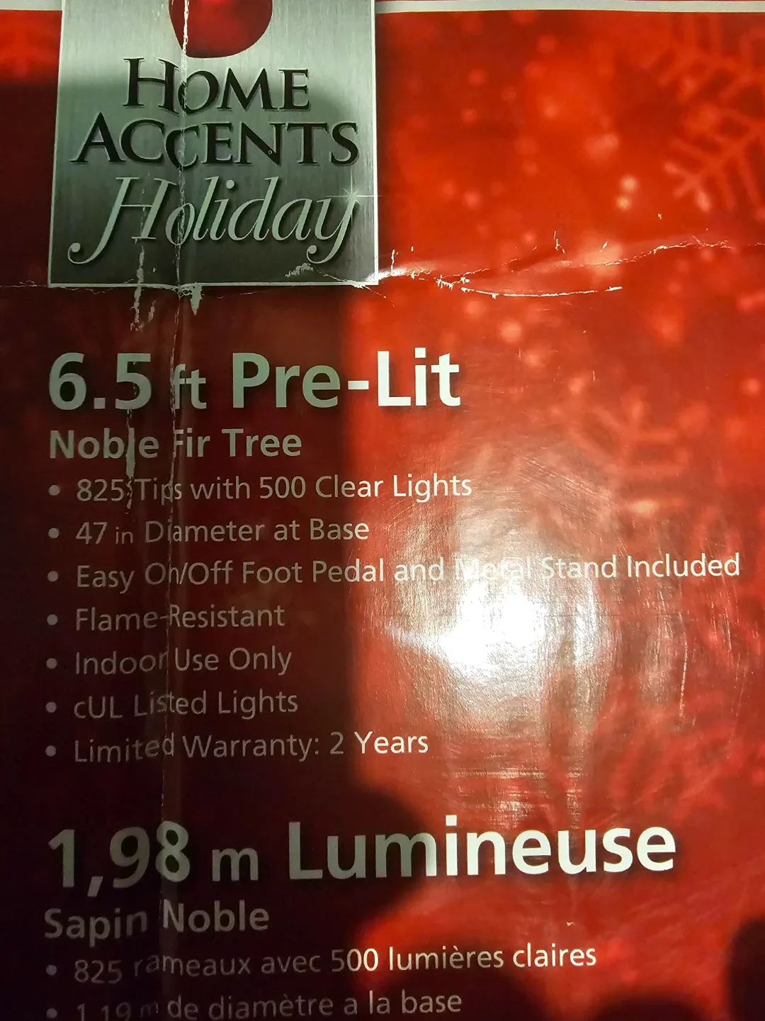 New...6.5 foot pre lit tree