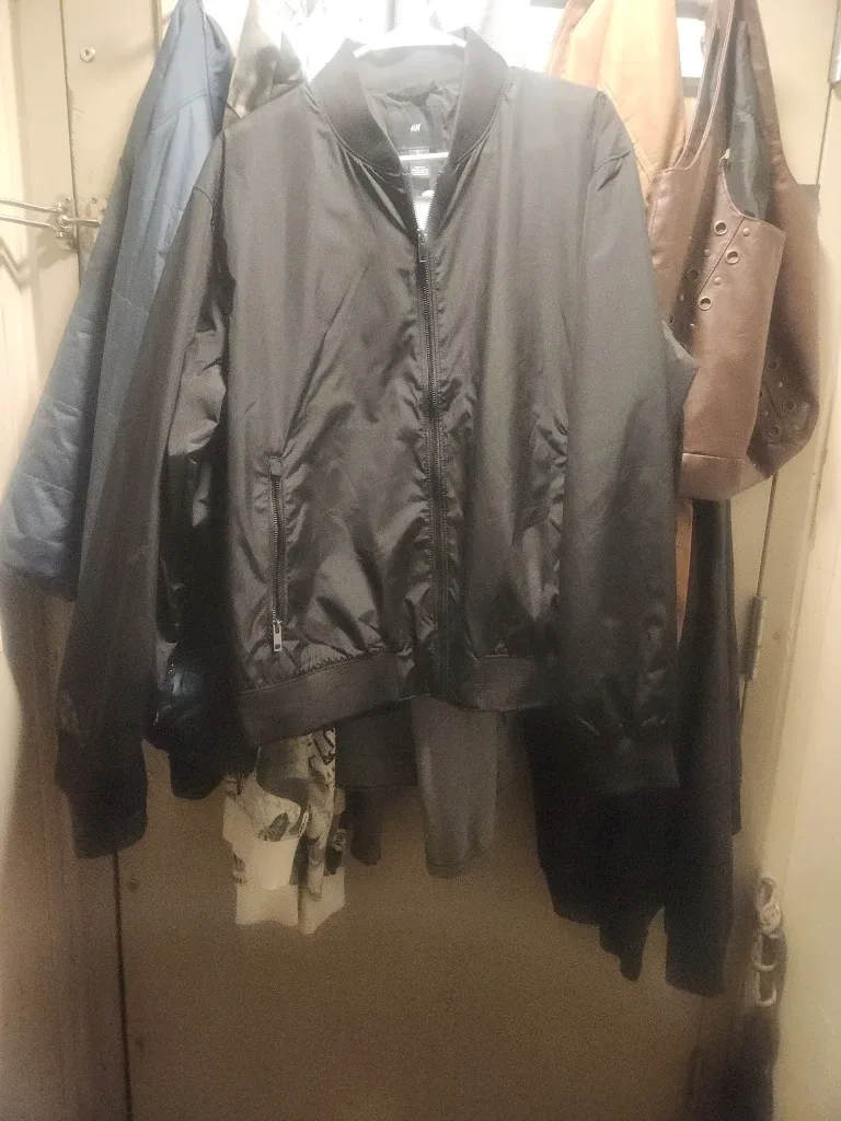 H&M Black Bomber Jacket - Size L