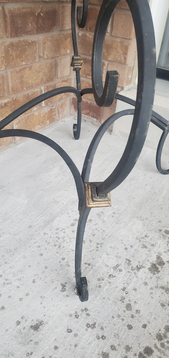 Glass Top End Table with Metal Frame - photo 3