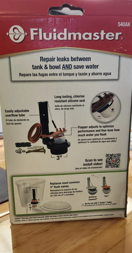 Fluidmaster 540AK Toilet Flush Valve Repair Kit - NEW - photo 2