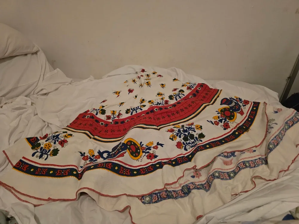 Vintage Linen Portuguese Tablecloth  ##Cleanout