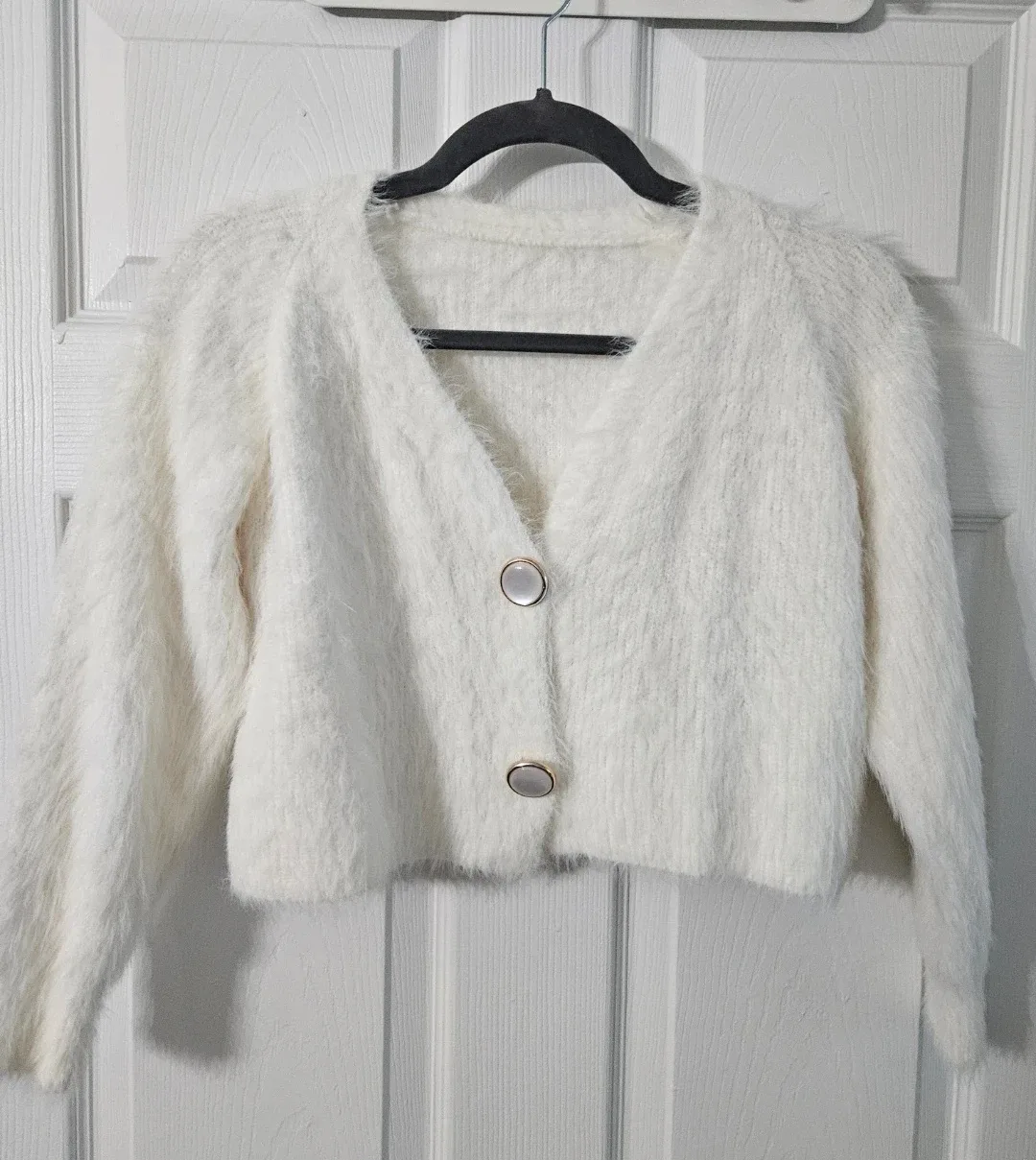 Mohair V Neck Cropped Knit Cardigan - New - Korea - #cleanout