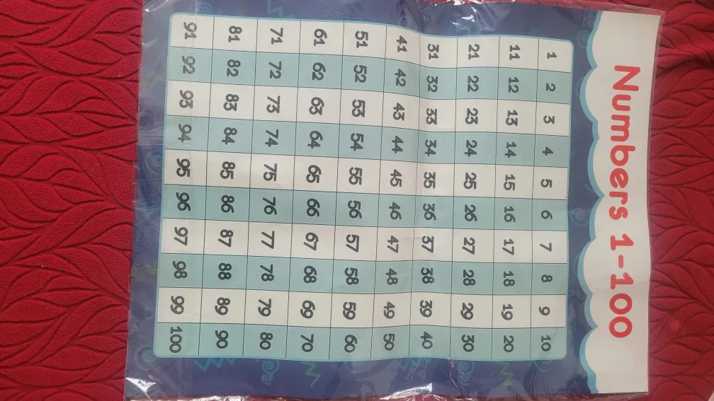 Numbers 1-100 Educational Chart - New!