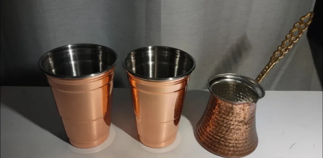 IMIKEYA Turkish, Greek Arabic Copper coffee Pot #Cleanout image indicator(7)