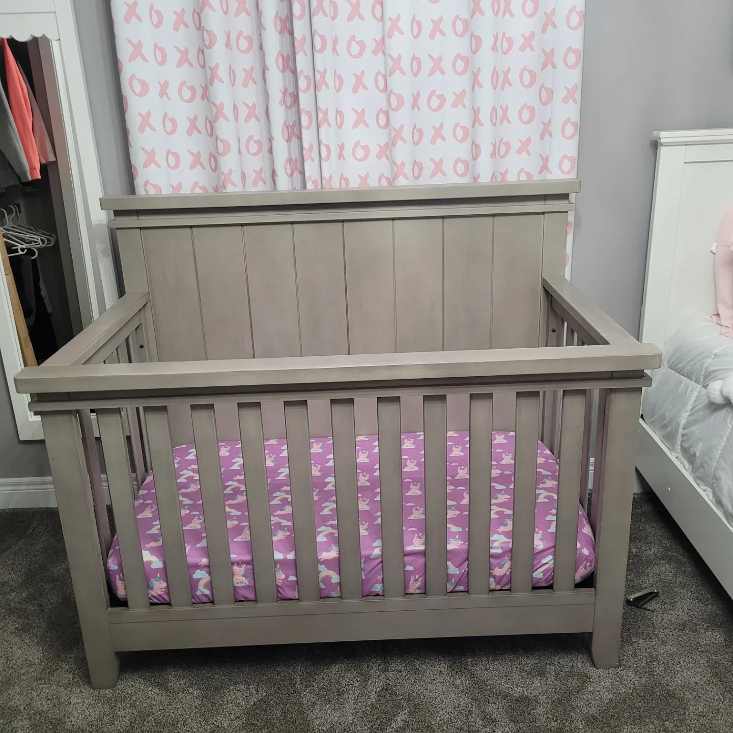 Grey Baby Crib.