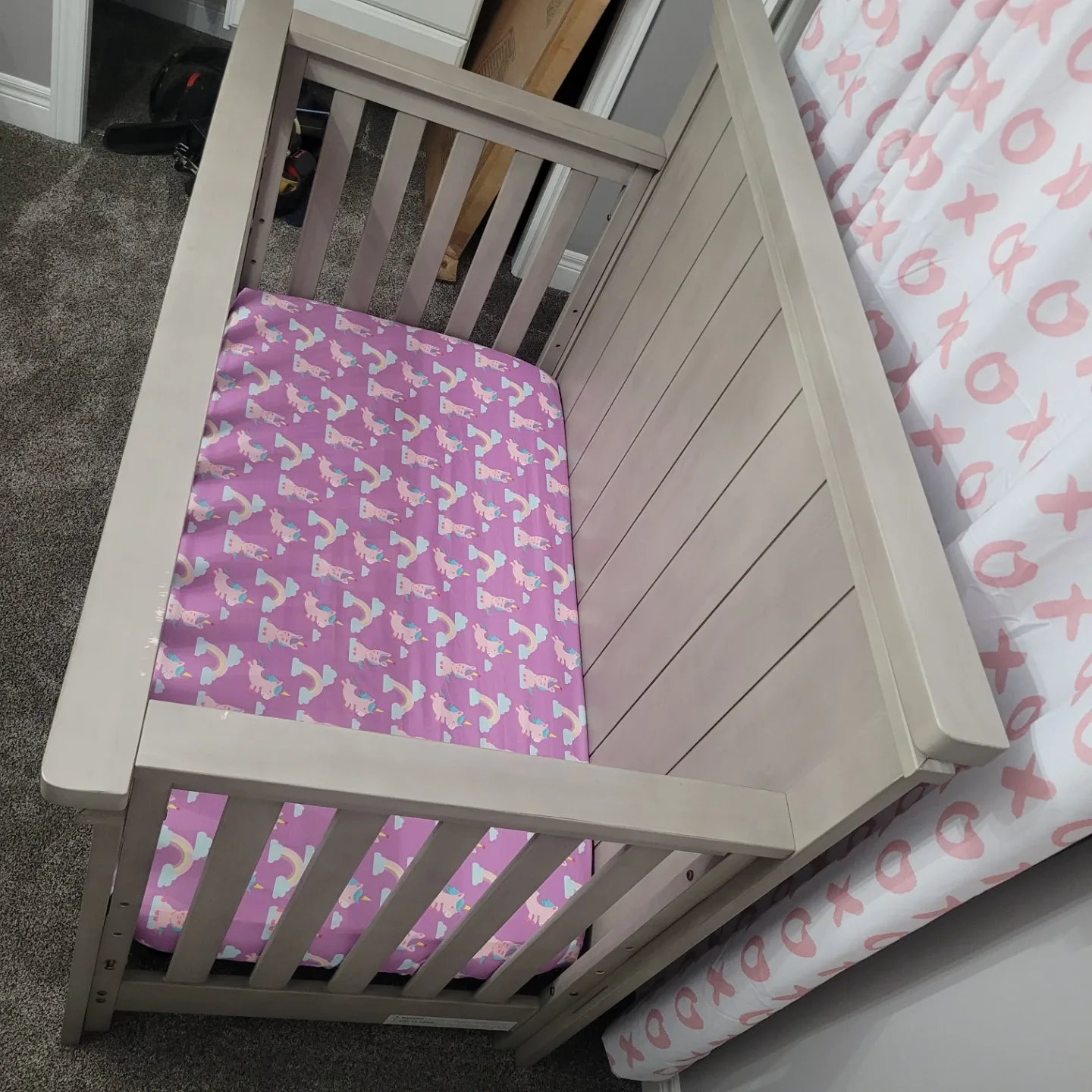 Grey Baby Crib. image indicator(2)