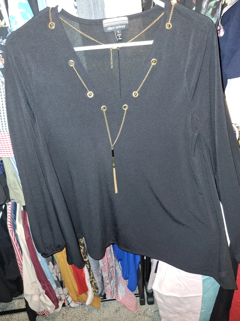 Alison Brittney Black Top - Size S