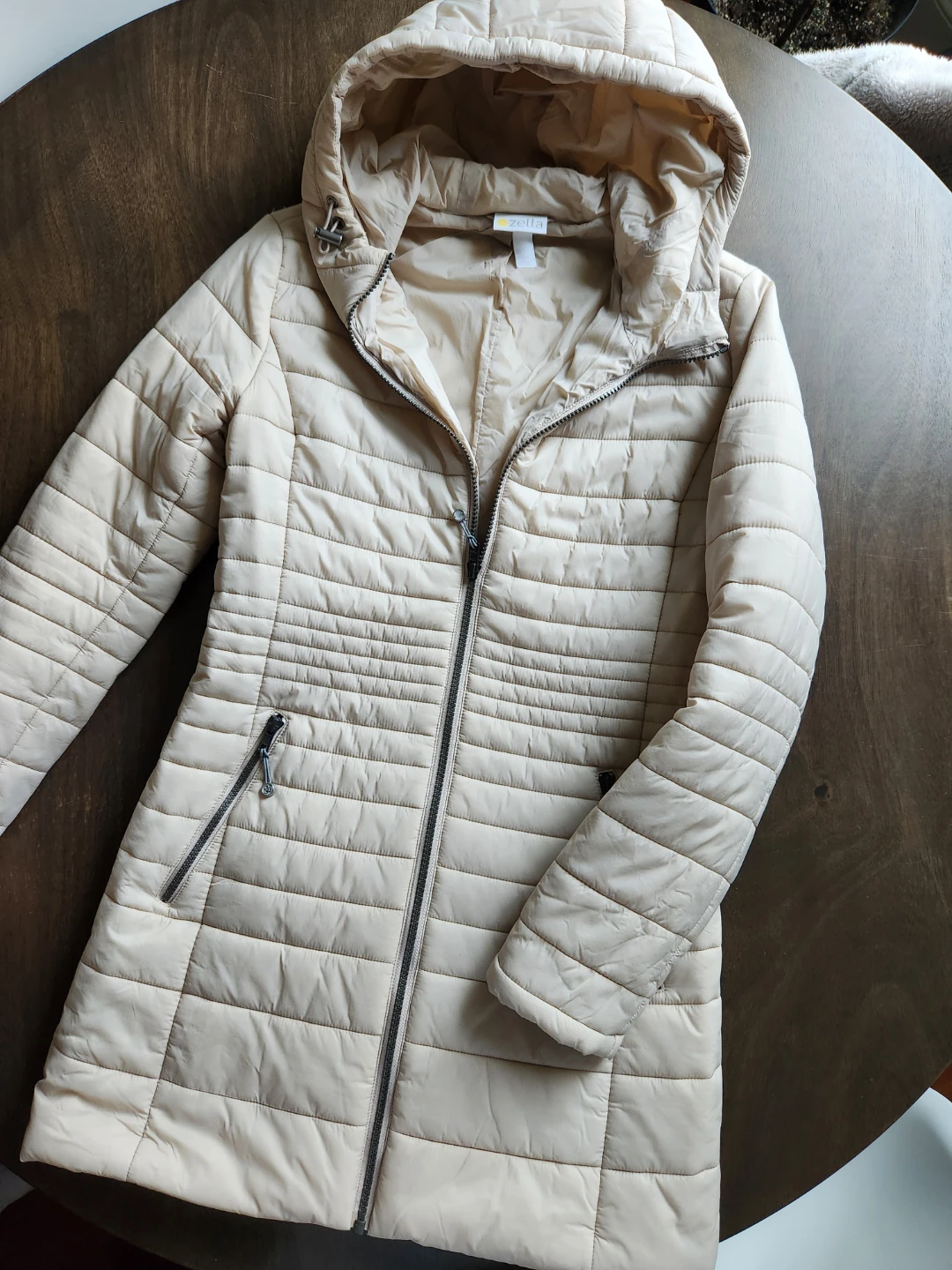 Zella Beige Puffer Jacket - Size Small (Women)