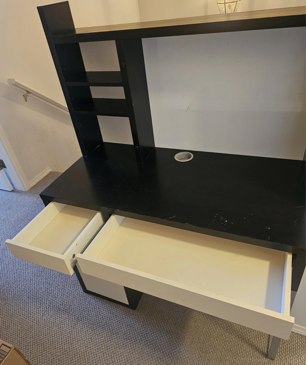 Black and White Desk with Hutch from Ikea - photo 3
