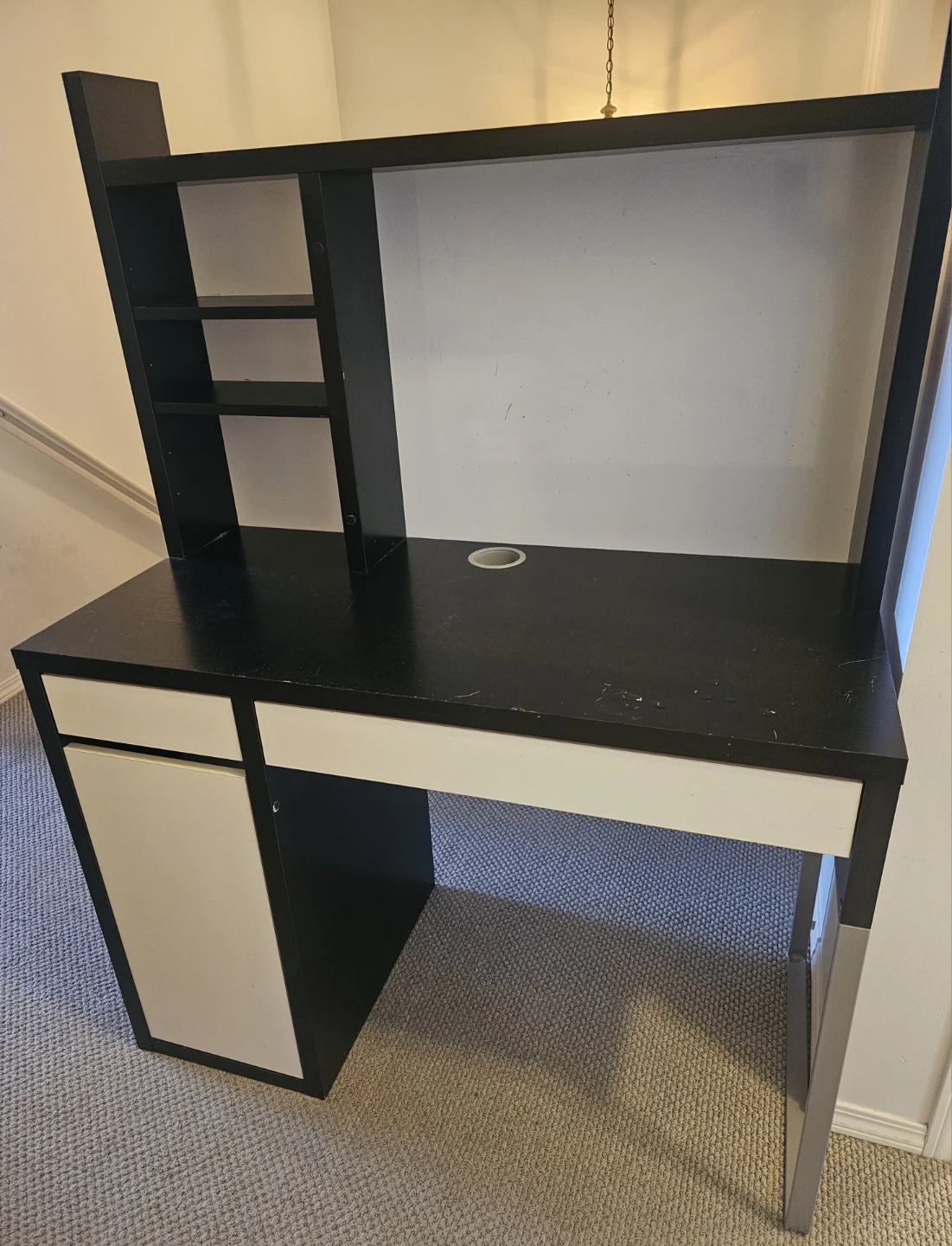 Black and White Desk with Hutch from Ikea - photo 4