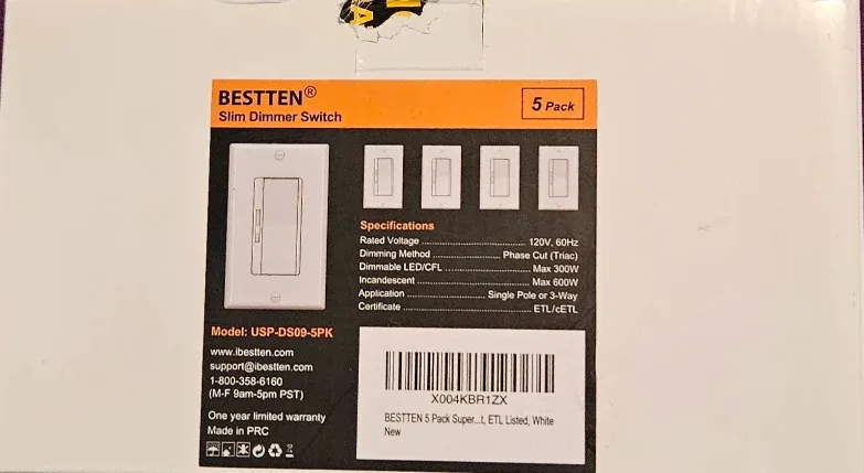 BESTTEN 5 Pack Slim Dimmer Switch image indicator(3)