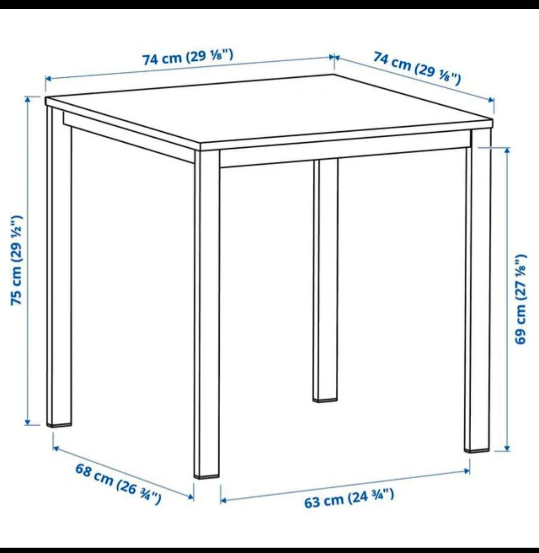 IKEA White Table - 29 1/8 x 29 1/8" - photo 3