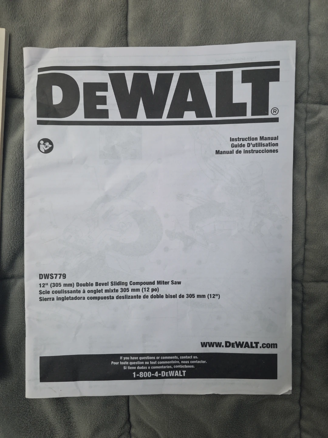 DeWalt DWS779 12" Double Bevel Sliding Compound Miter Saw