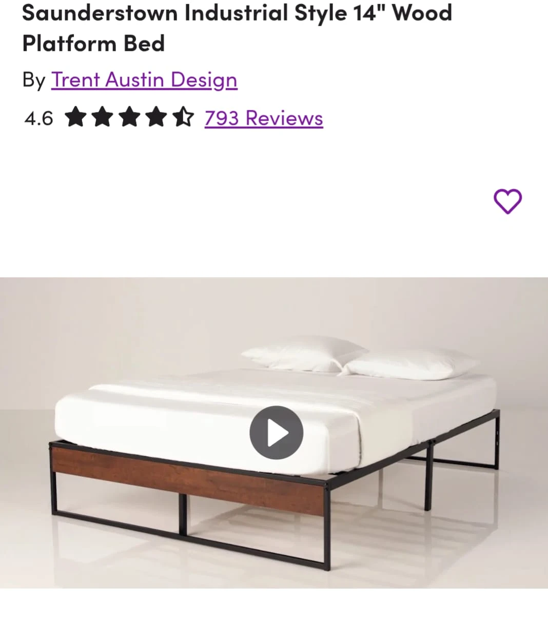 Trent Austin Saunders Full Platform Bed Frame - photo 2