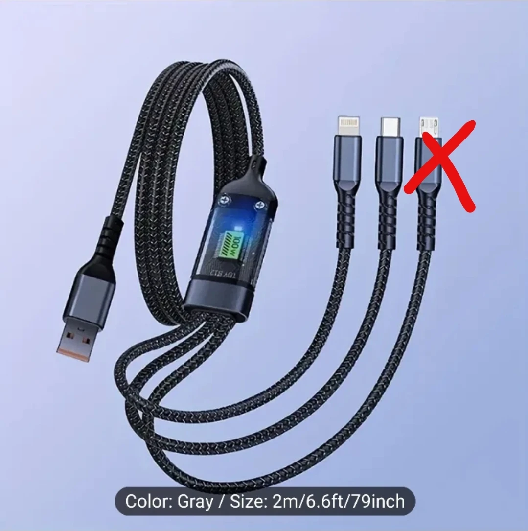 Lightning USB C Charging Cable, 2m Long