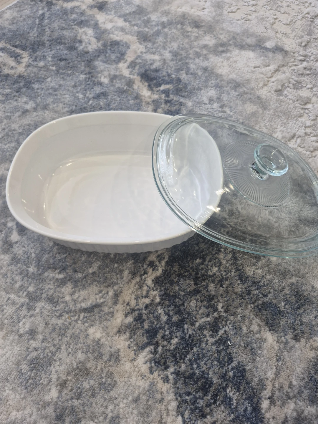 Oval White  pyrex with Glass Lid - photo 5