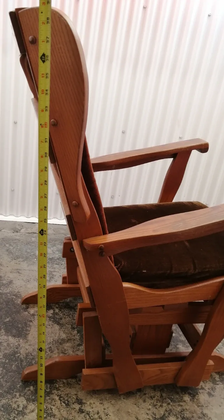 Wooden Glider Rocking Chair with Cushion image indicator(4)