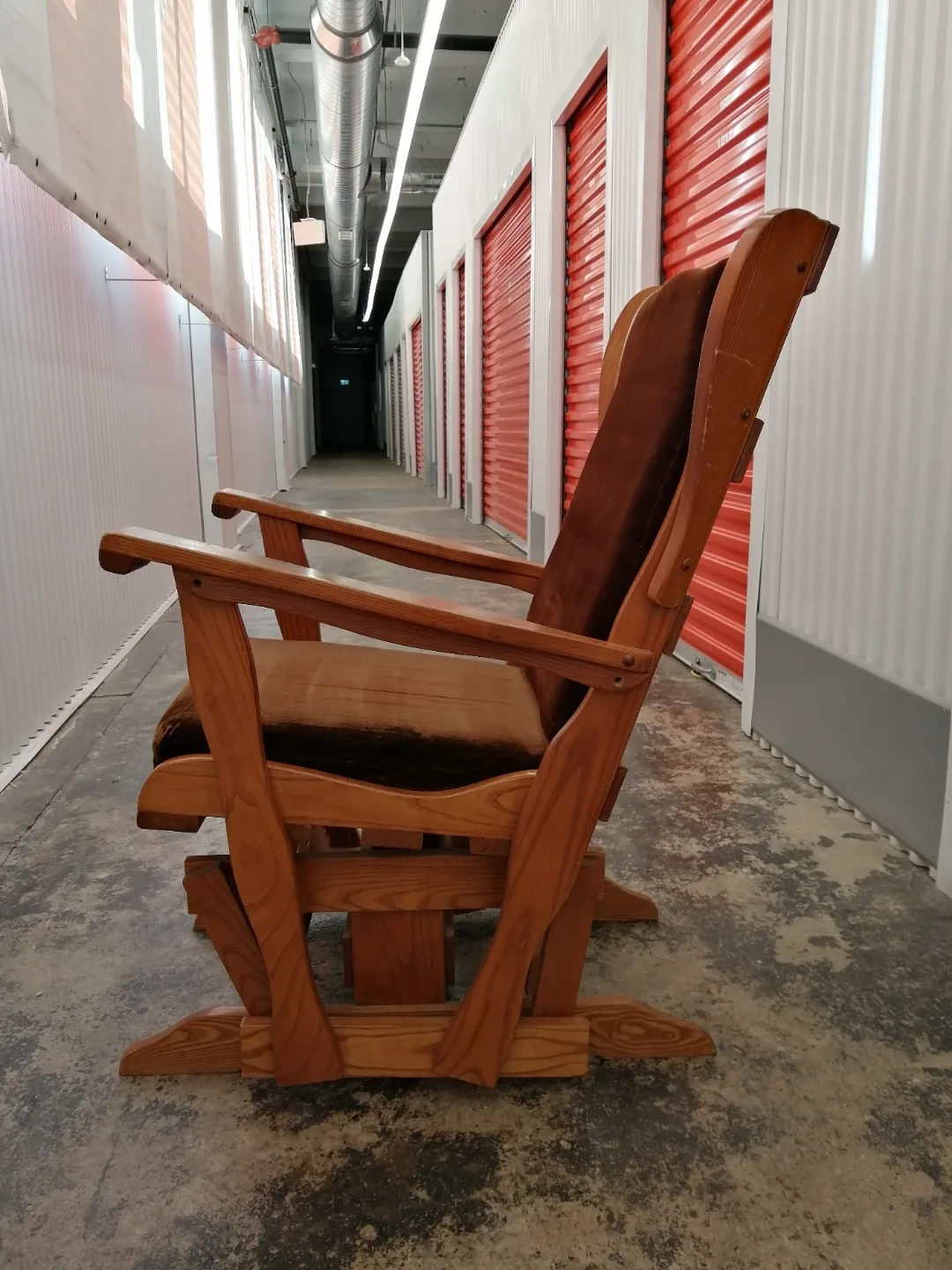 Wooden Glider Rocking Chair with Cushion image indicator(9)