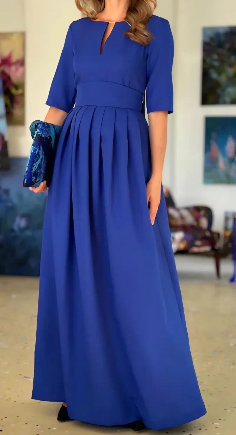 EUROPEAN  Maxi Blue Dress - Size S, exelent conditions. image indicator(3)